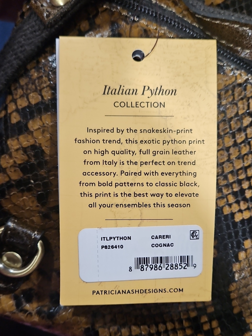 Patricia Nash *RARE Python Print Careri Bag - NWT - Picture 8 of 10